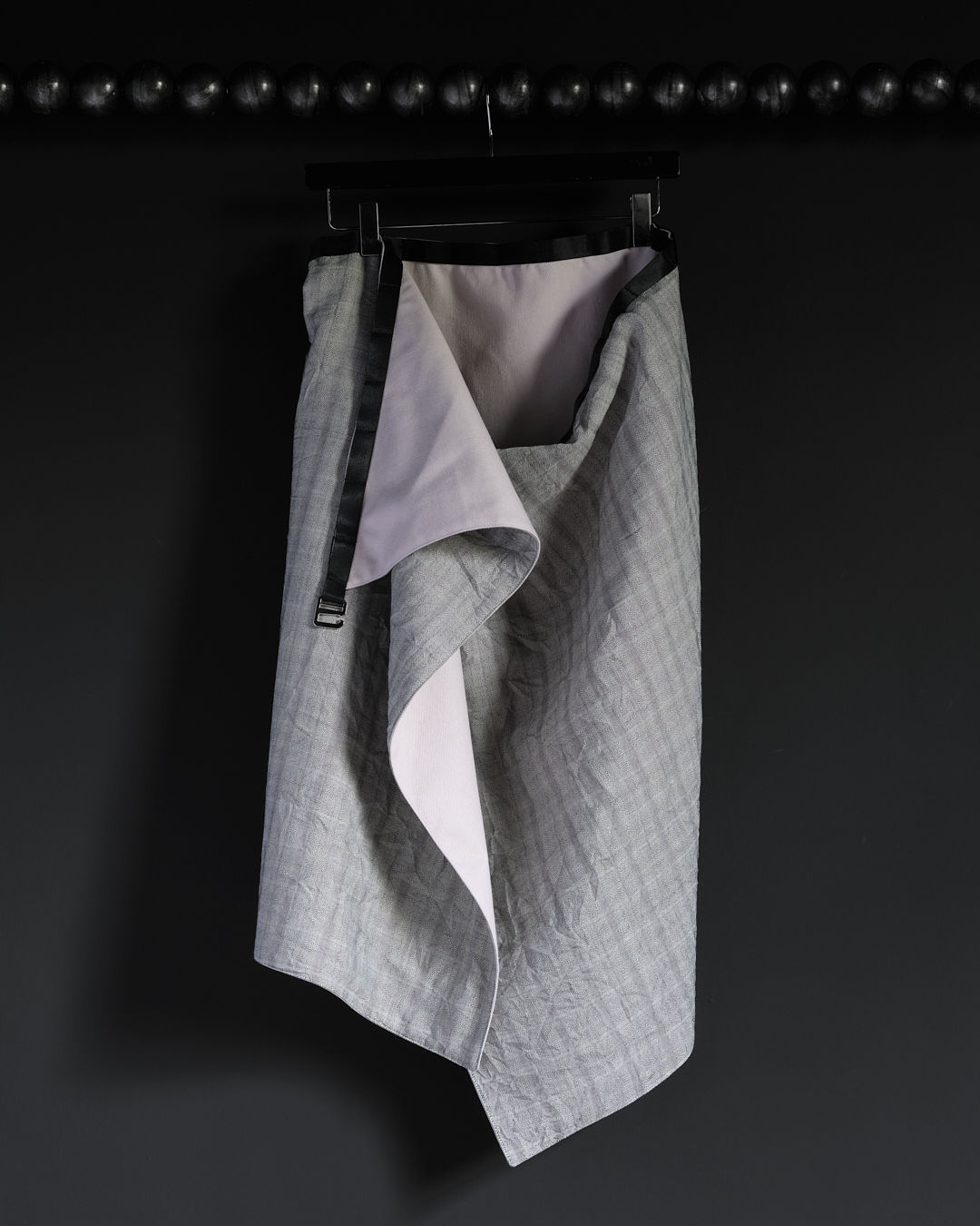 REVERSIBLE WRAP SKIRT - GREY CHECK