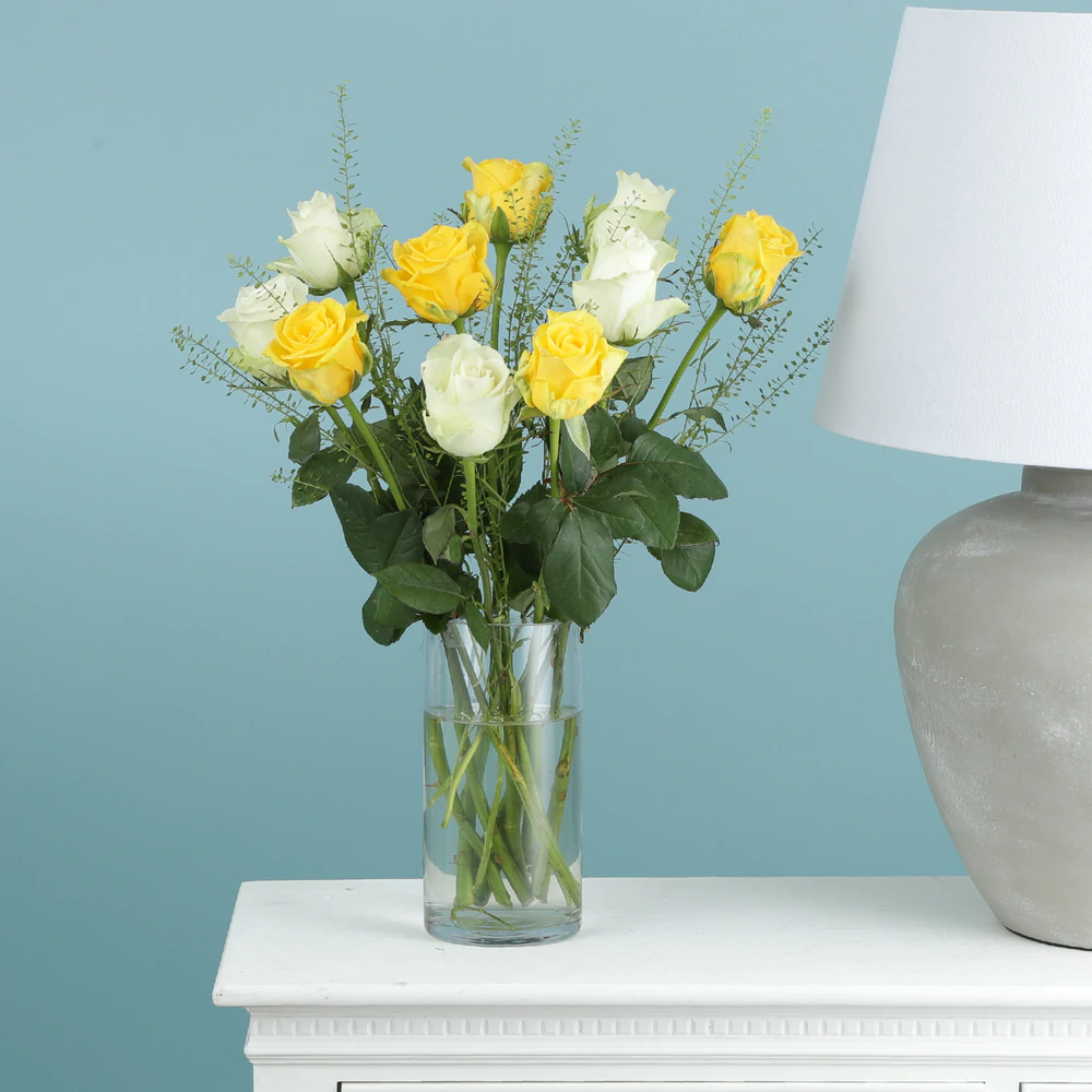 YELLOW AND WHITE ROSES