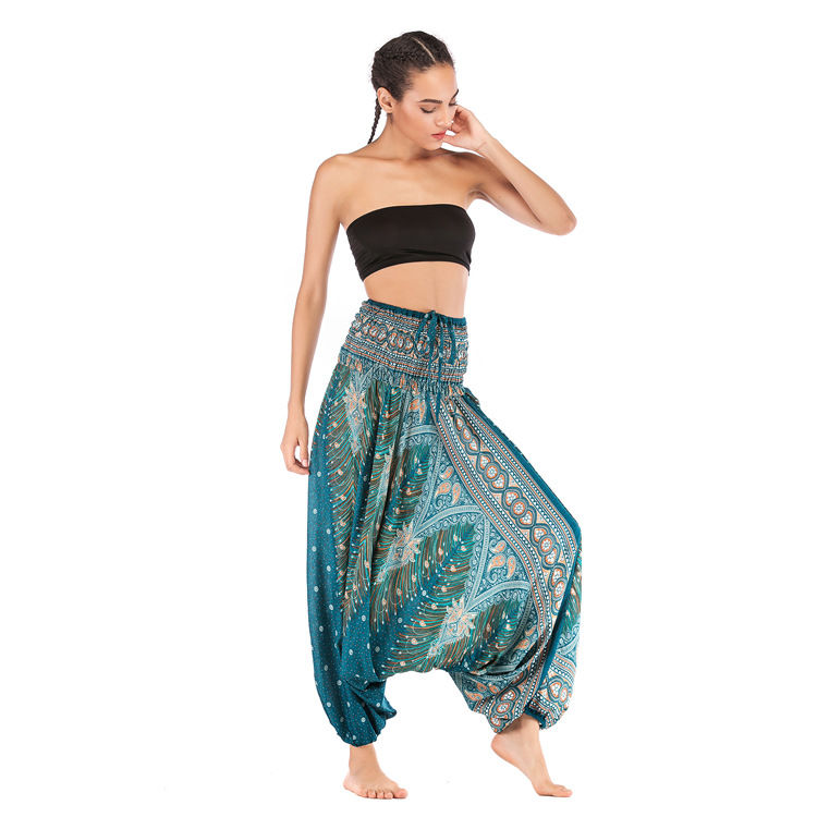 Bohemian Pants Women Pantalones Mujer Hippie High Waist Rayon Harem Baggy Boho Y