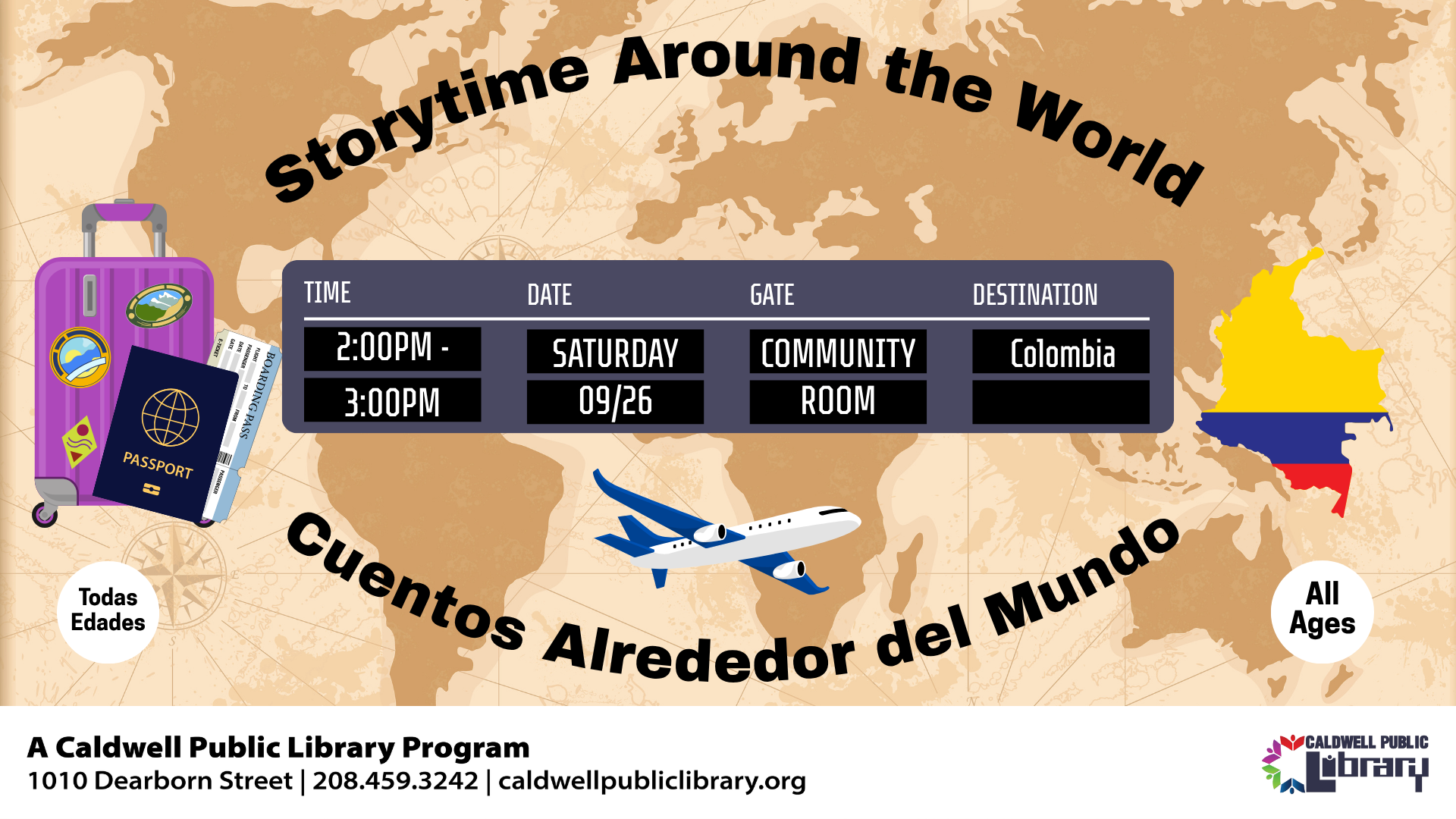 Storytime Around the World — Education in Caldwell Public Library · Caldwell, ID