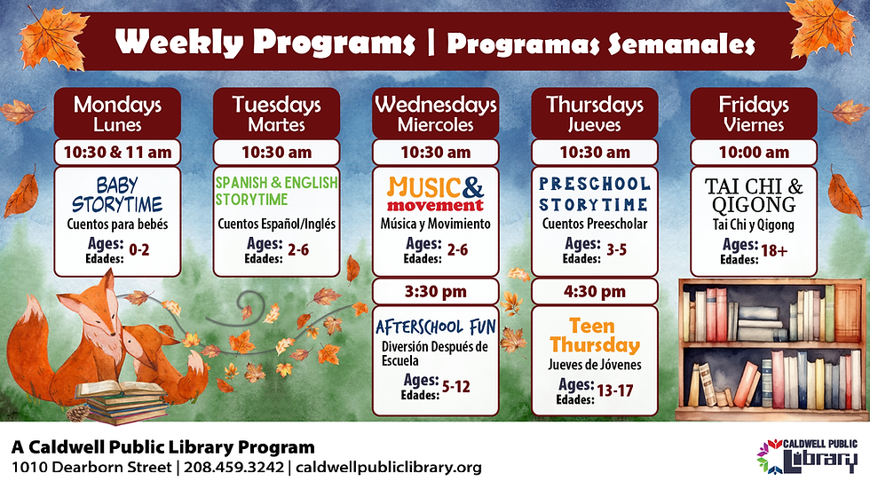 Autumn Weekly Programs