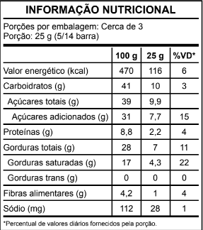 Miniatura: Barra 70g Chocolate 42% Cacau