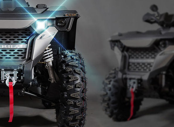 Design du quad M550 Linhai et pour la gamme Hytrack de Deltamics par le designer industriel Yannick Bourgoing.