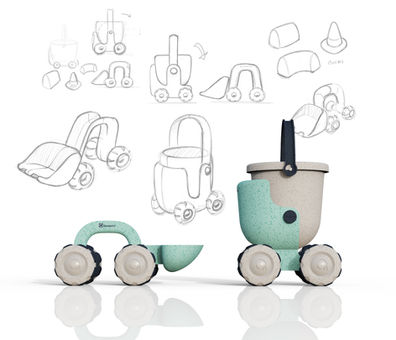 Design de jouets de plage en bioplastique pour la marque Asweets.