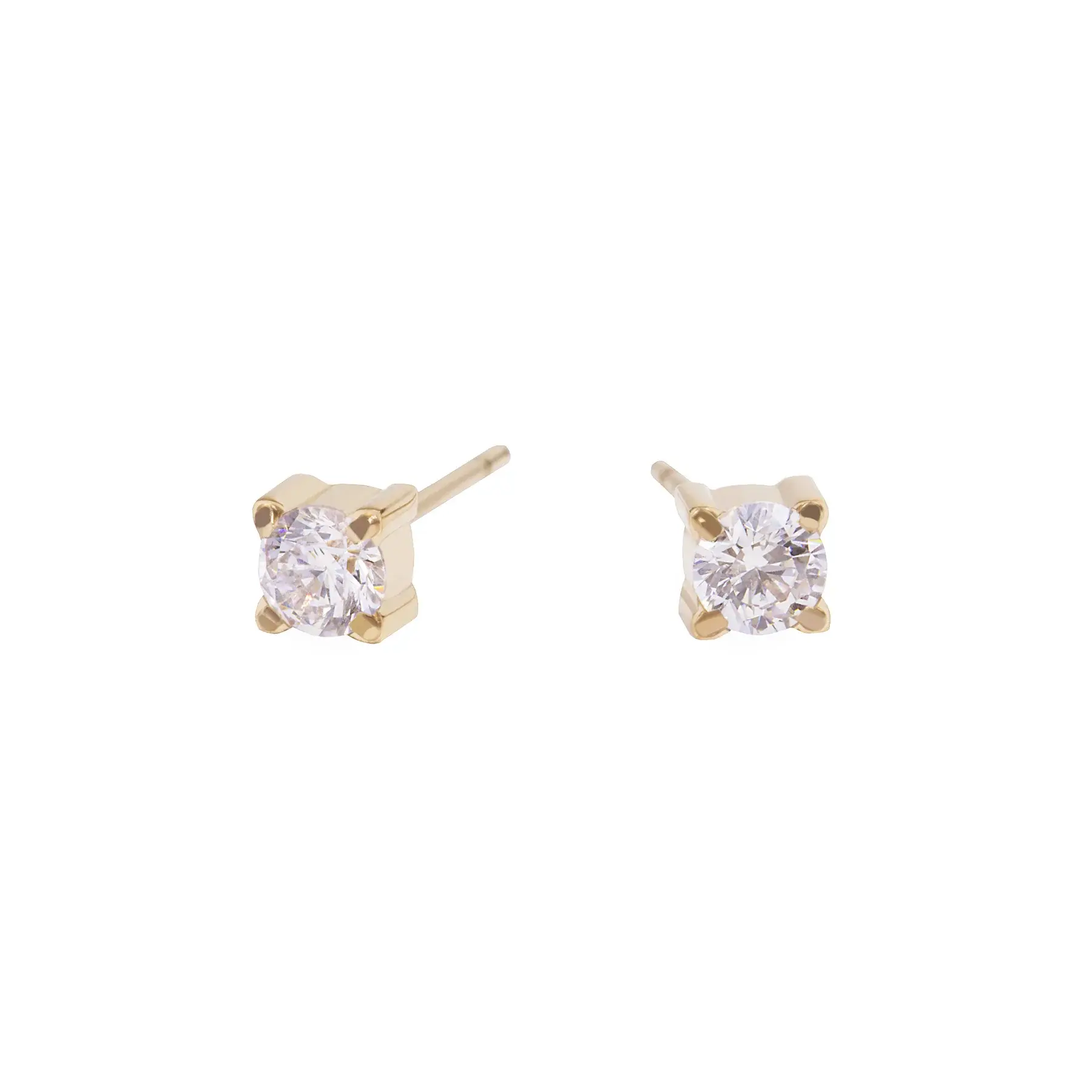 Boucles d'oreilles Mia, fixe pierre 4mm, or, Acier inoxydable