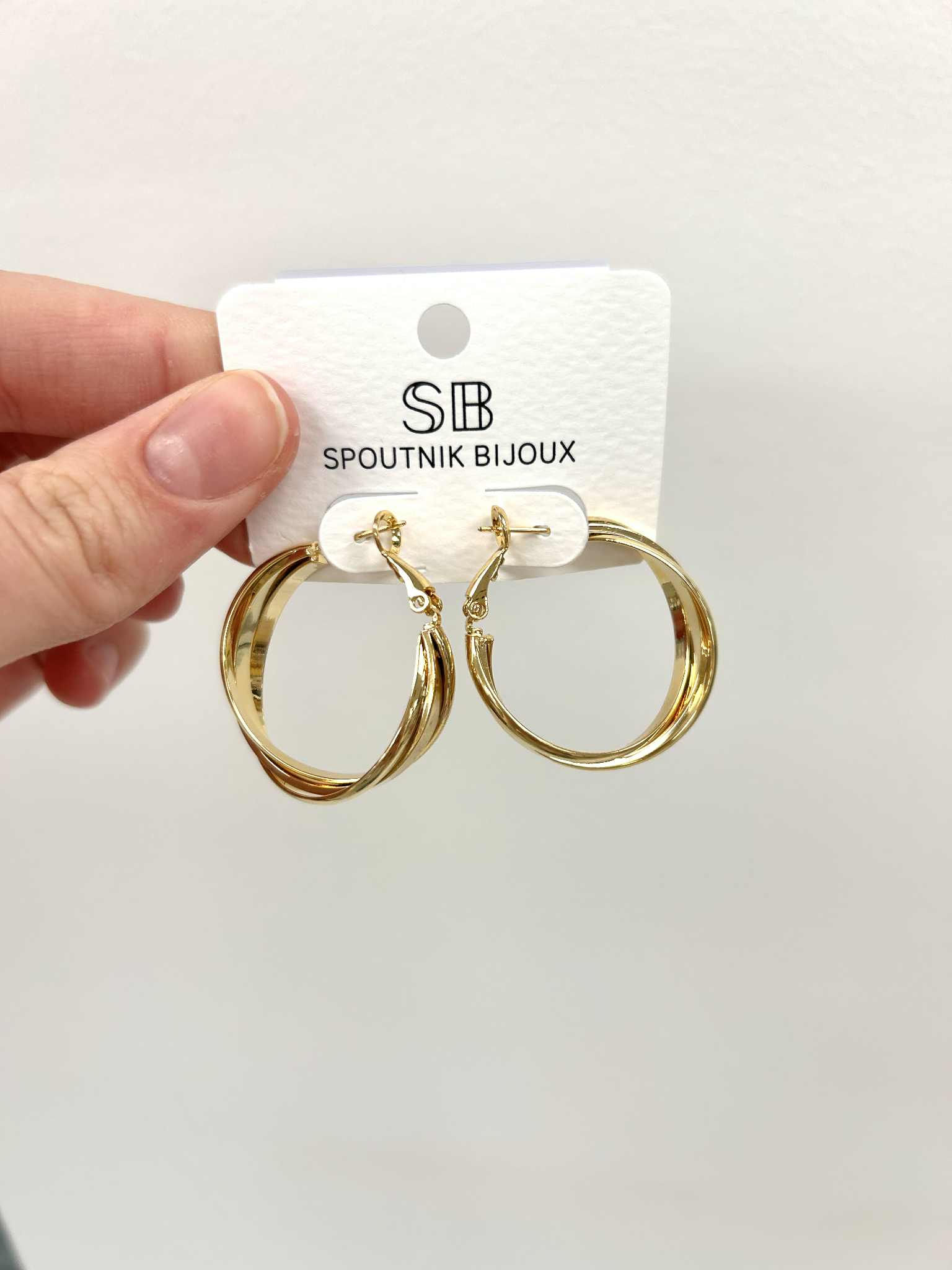 Boucles d'oreilles Spoutnik, torsadés, or