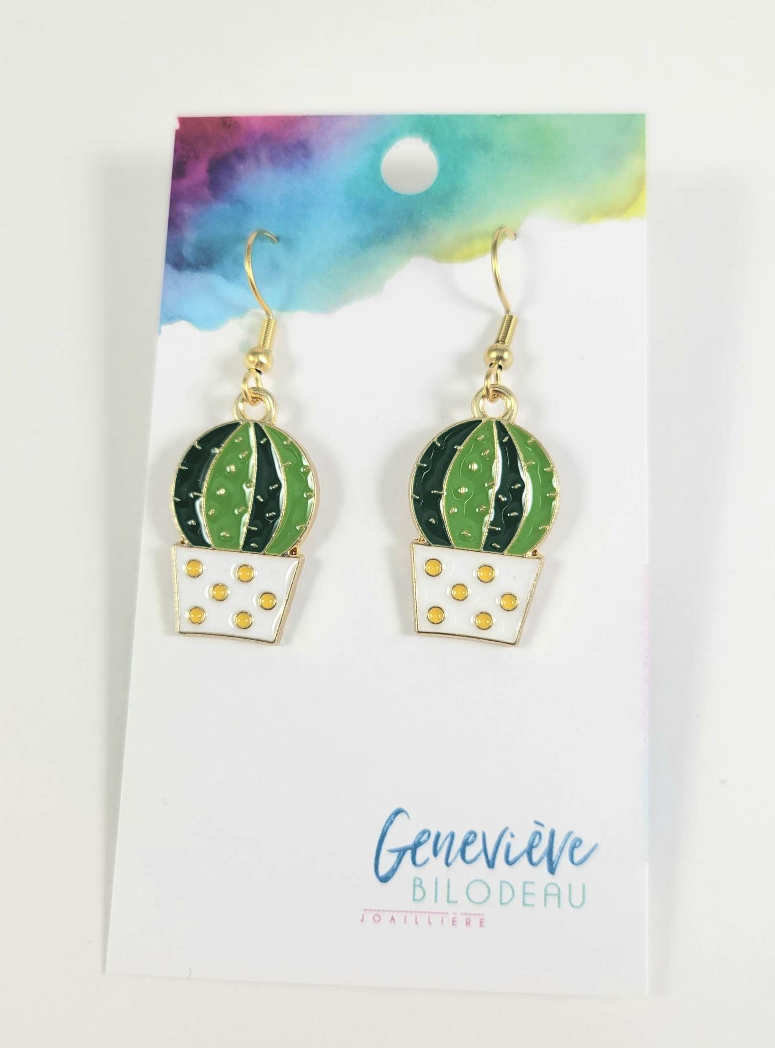 Boucles d'oreille GB Joaillière, cactus