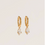 Miniature : Boucles d'oreilles LTJ, Anneau bubbly avec pierre, or