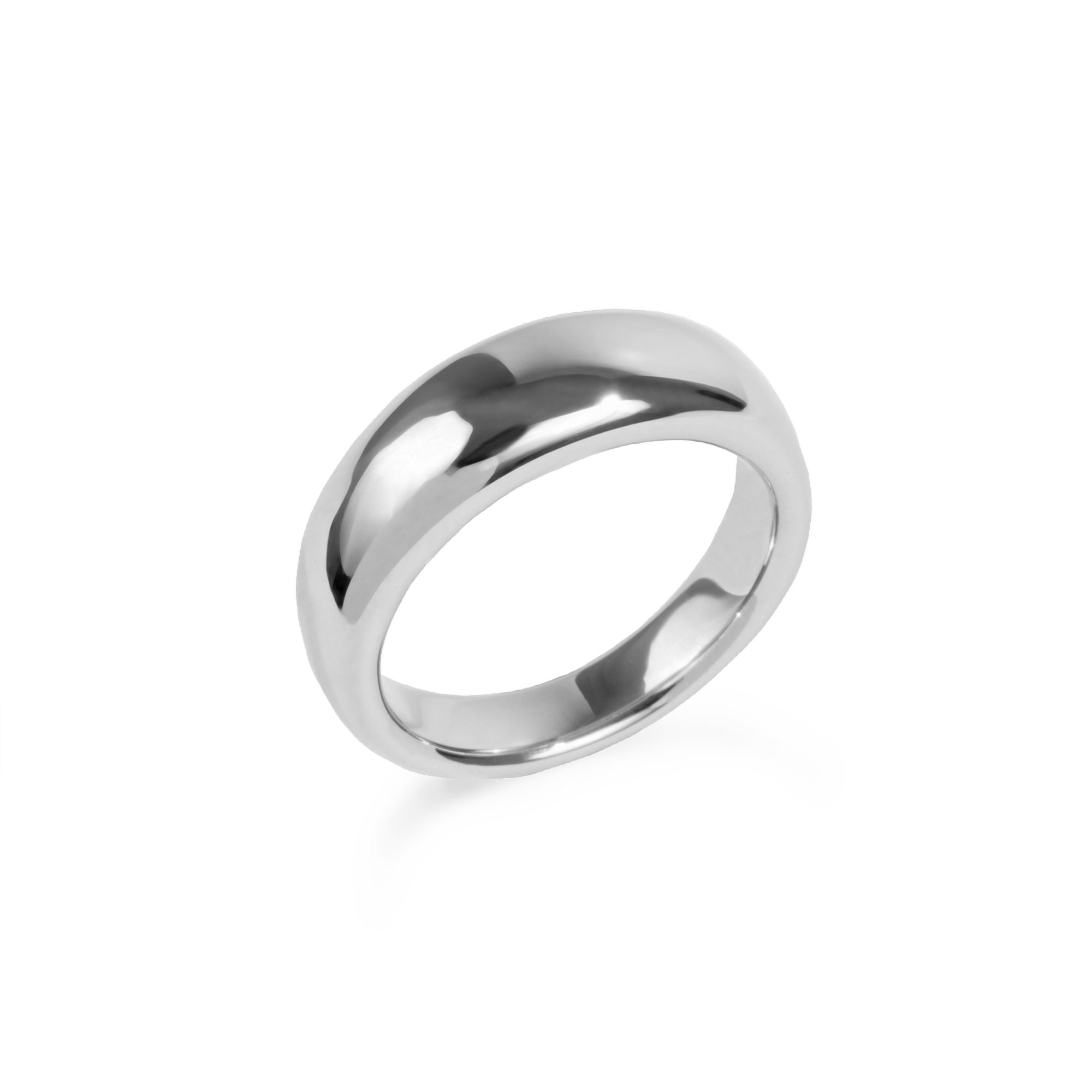 Bague Mia, Dôme, Acier inoxydable, Argenté