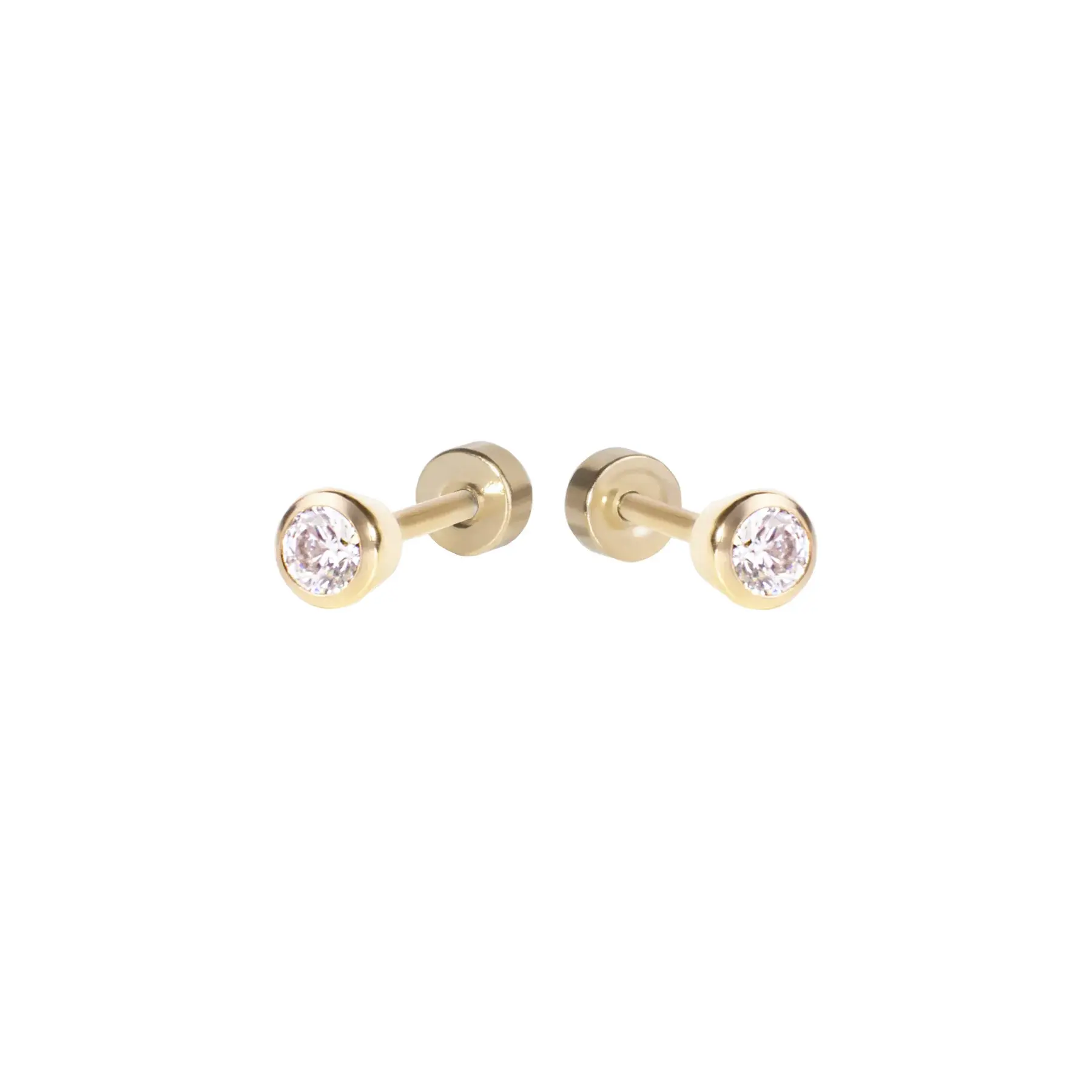 Boucles d'oreilles Mia, fixes Hortense, Acier inoxydable, Or