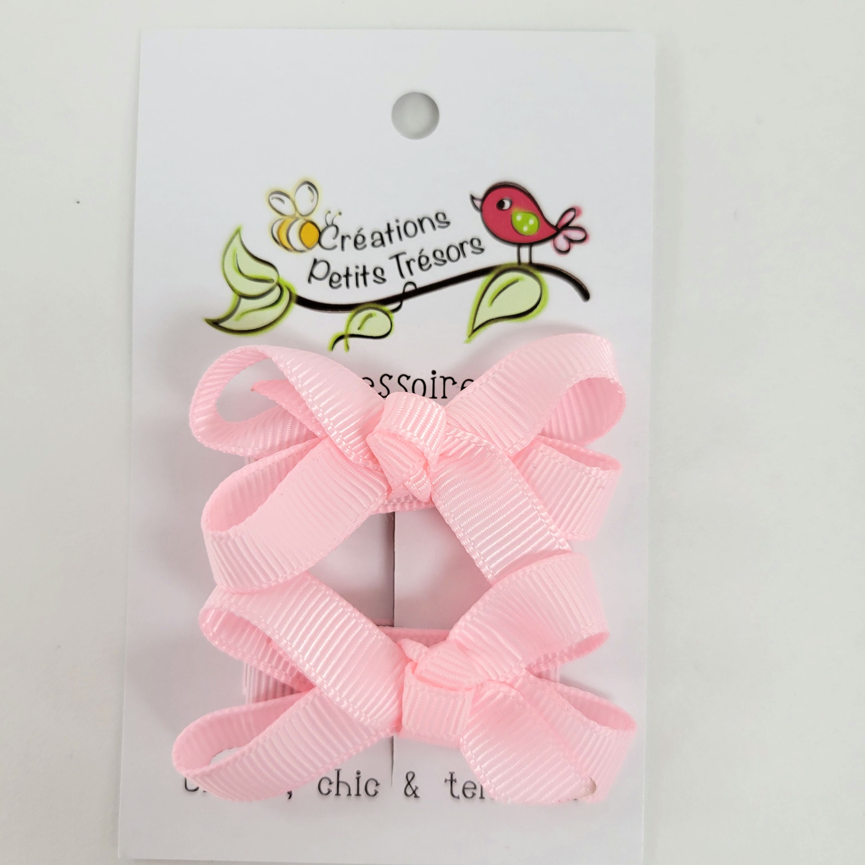 Duo de barrettes pour enfant, rose pâle