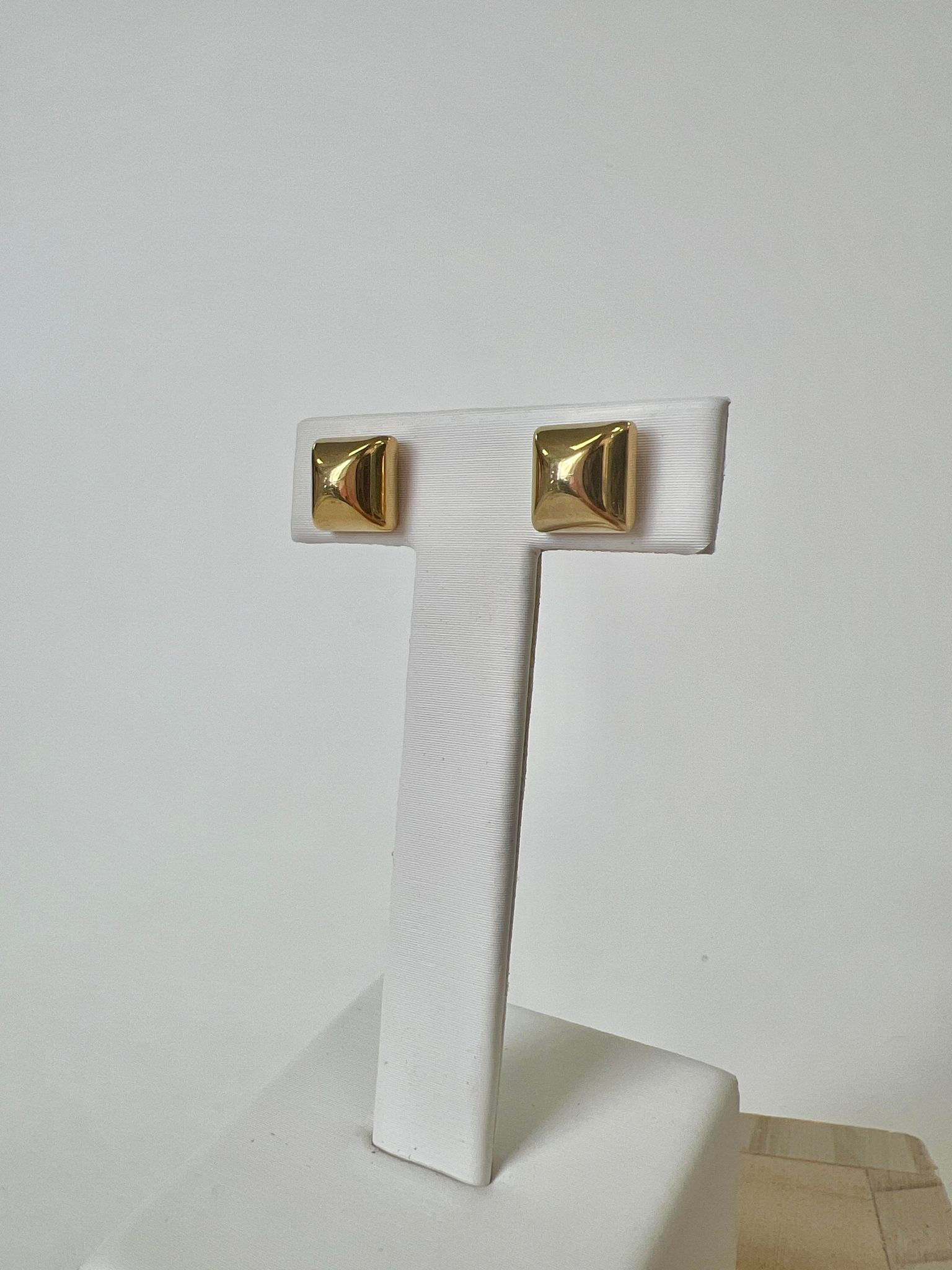 Boucles d'oreille acier inoxydable, carré, or