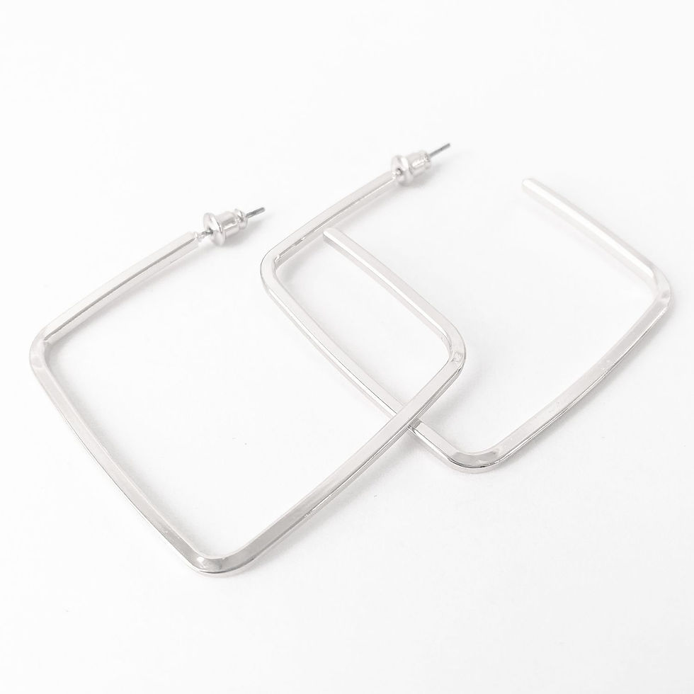 Boucles d'oreilles Caracol, carré sur tiges, argent, 2565-SLV
