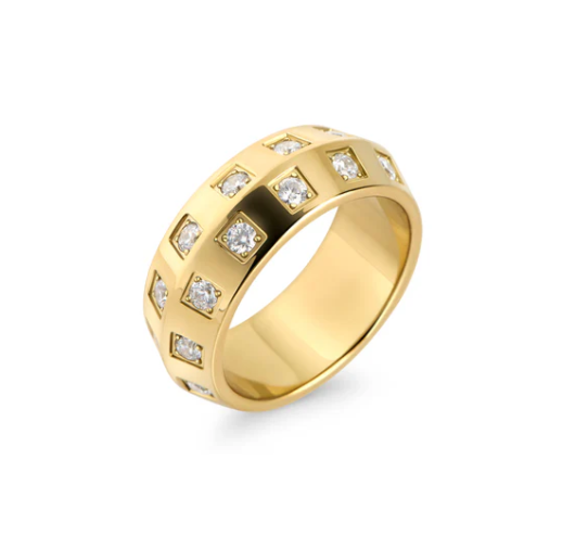 Bague Mia, Samira, acier inoxydable, or