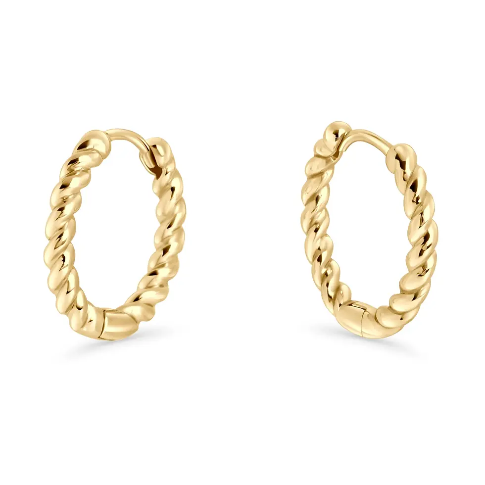 Boucles d'oreilles Mia, dormeuses Smalt, Acier inoxydable, Or