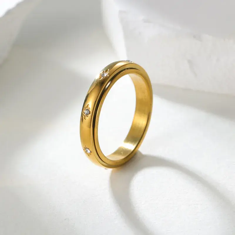 Bague rotative Creatival , Era,acier inoxydable, or