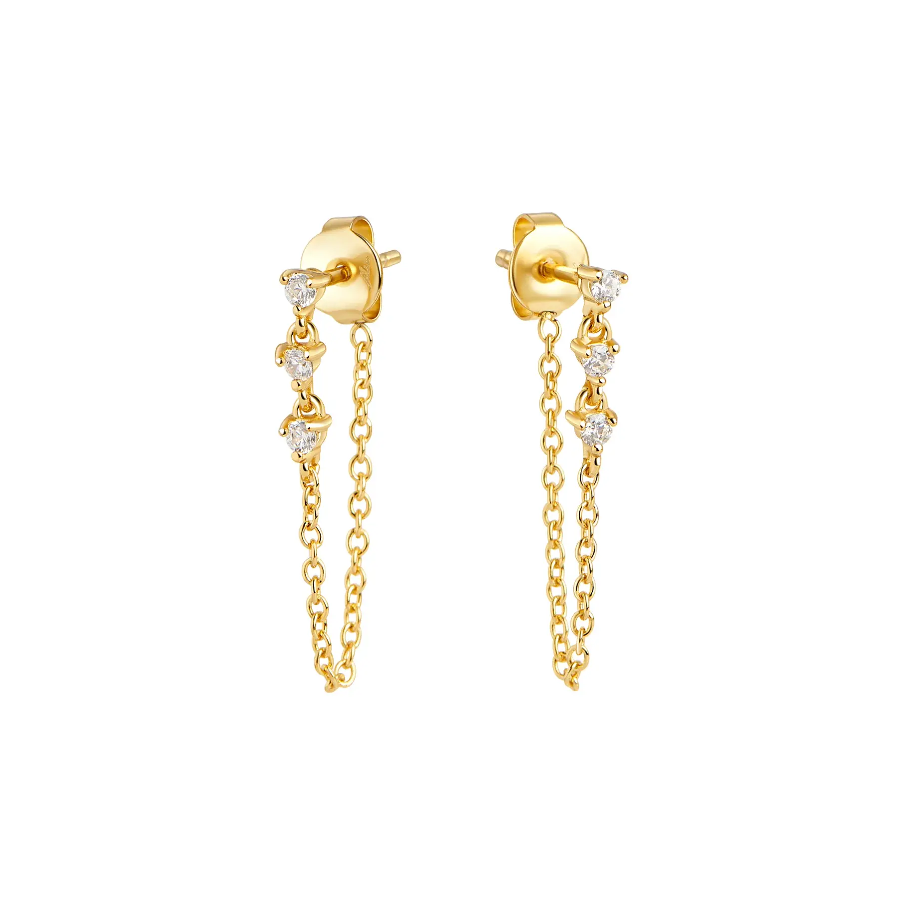 Boucles d'oreilles Mia, pendantes Mathilda, or