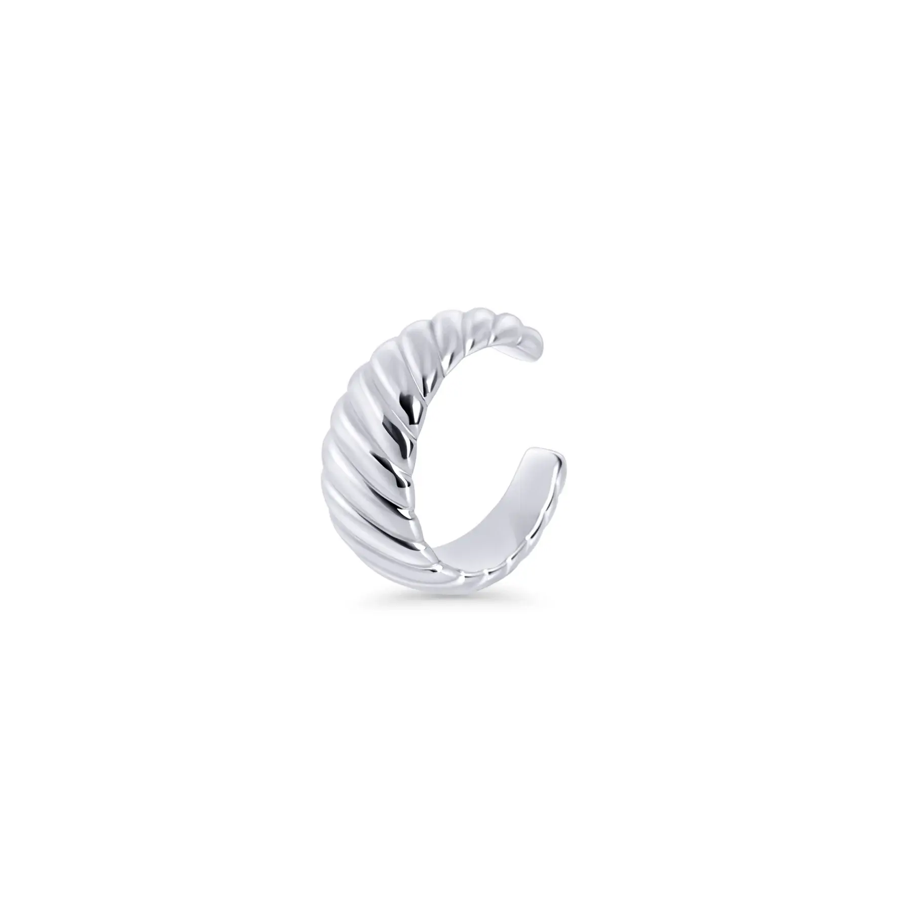 Boucle faux piercing Mia, ''Ear cuff'' Oria, acier inoxydable, argent