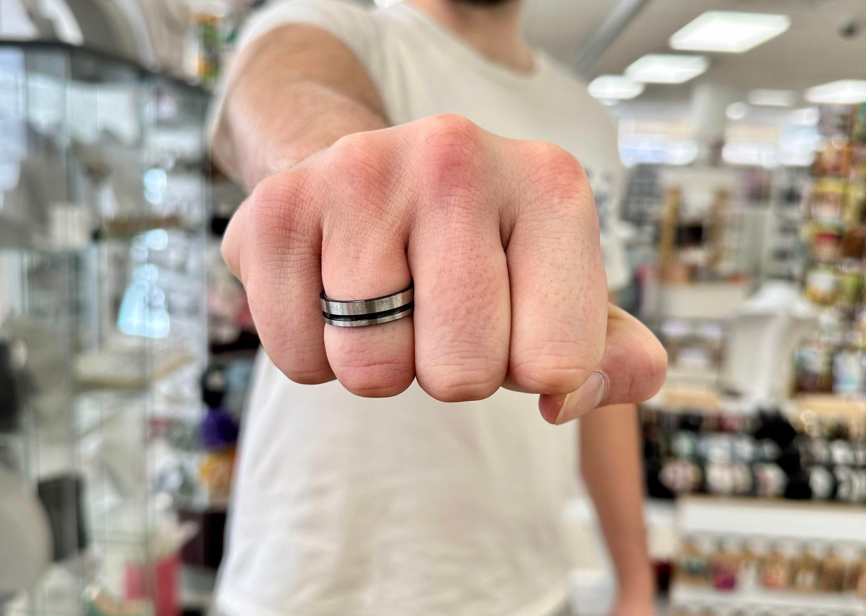 Jonc à simple rayure en acier inoxydable