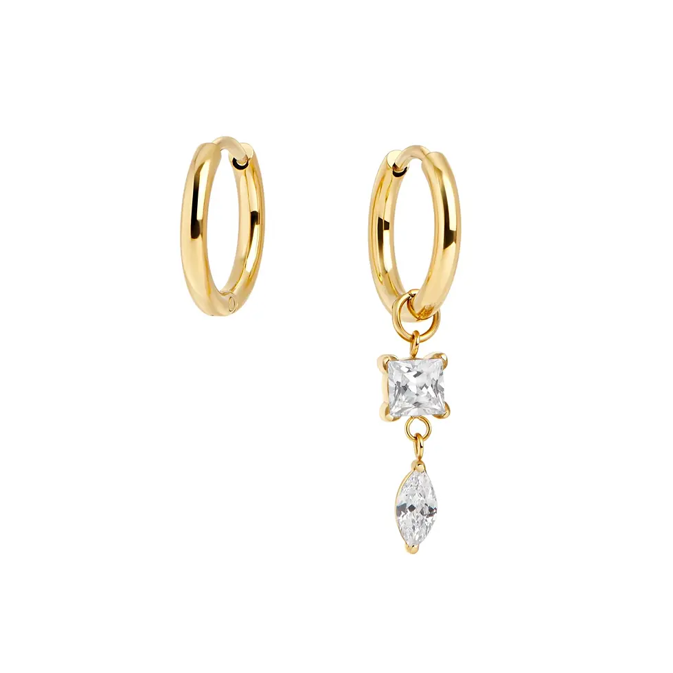 Miniature : Boucles d'oreilles Mia, dormeuses Freya, or