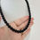 Miniature : Collier de perles noires, acier inoxydable