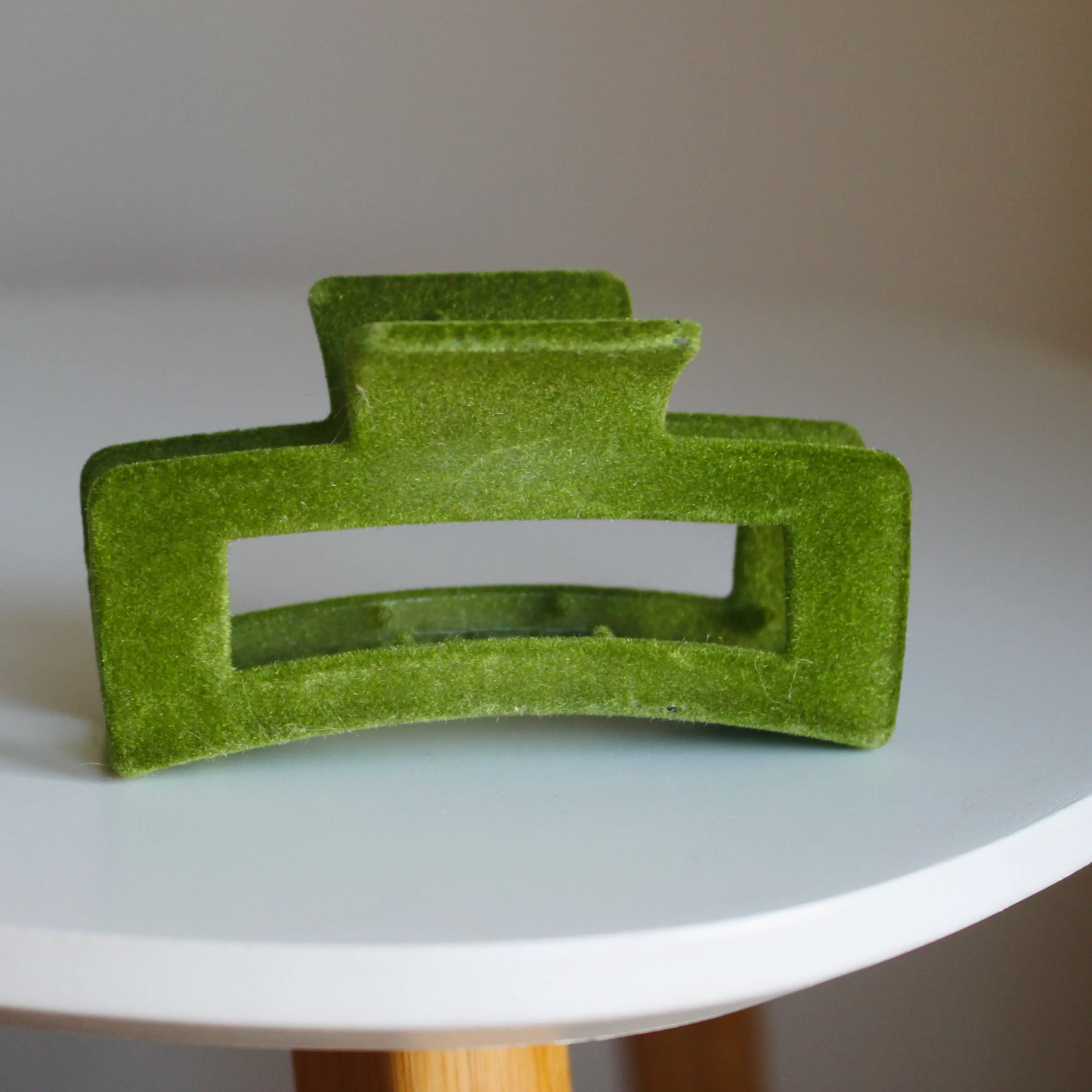 Pince pour cheveux Creatival en velours vert