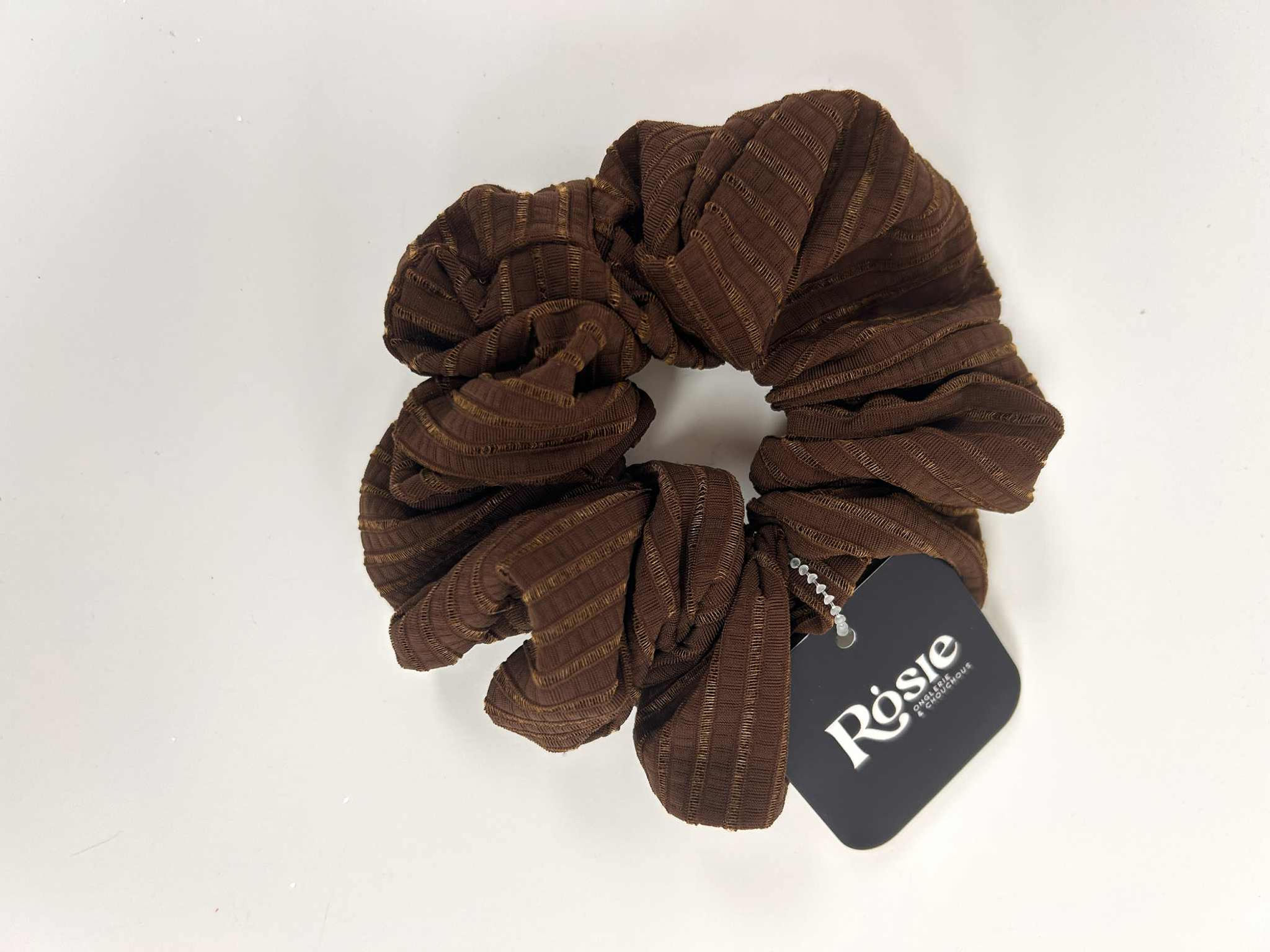Élastique à cheveux Rosie, XXL, brun avec des lignes