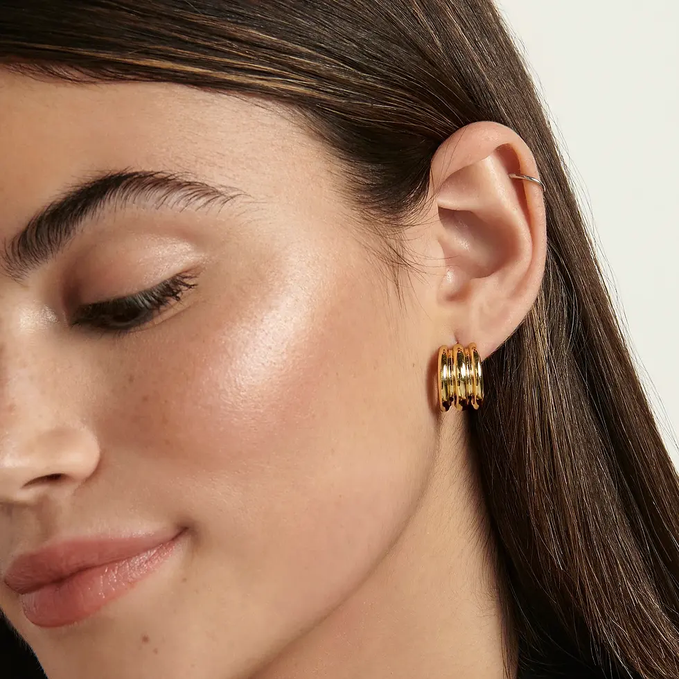 Miniature : Boucles d'oreilles Mia, Anneaux Melissa, or