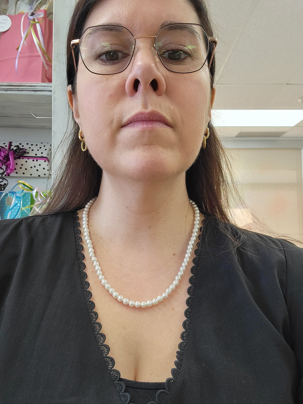 Miniature : Collier de perles 6mm, 16", acier inoxydable