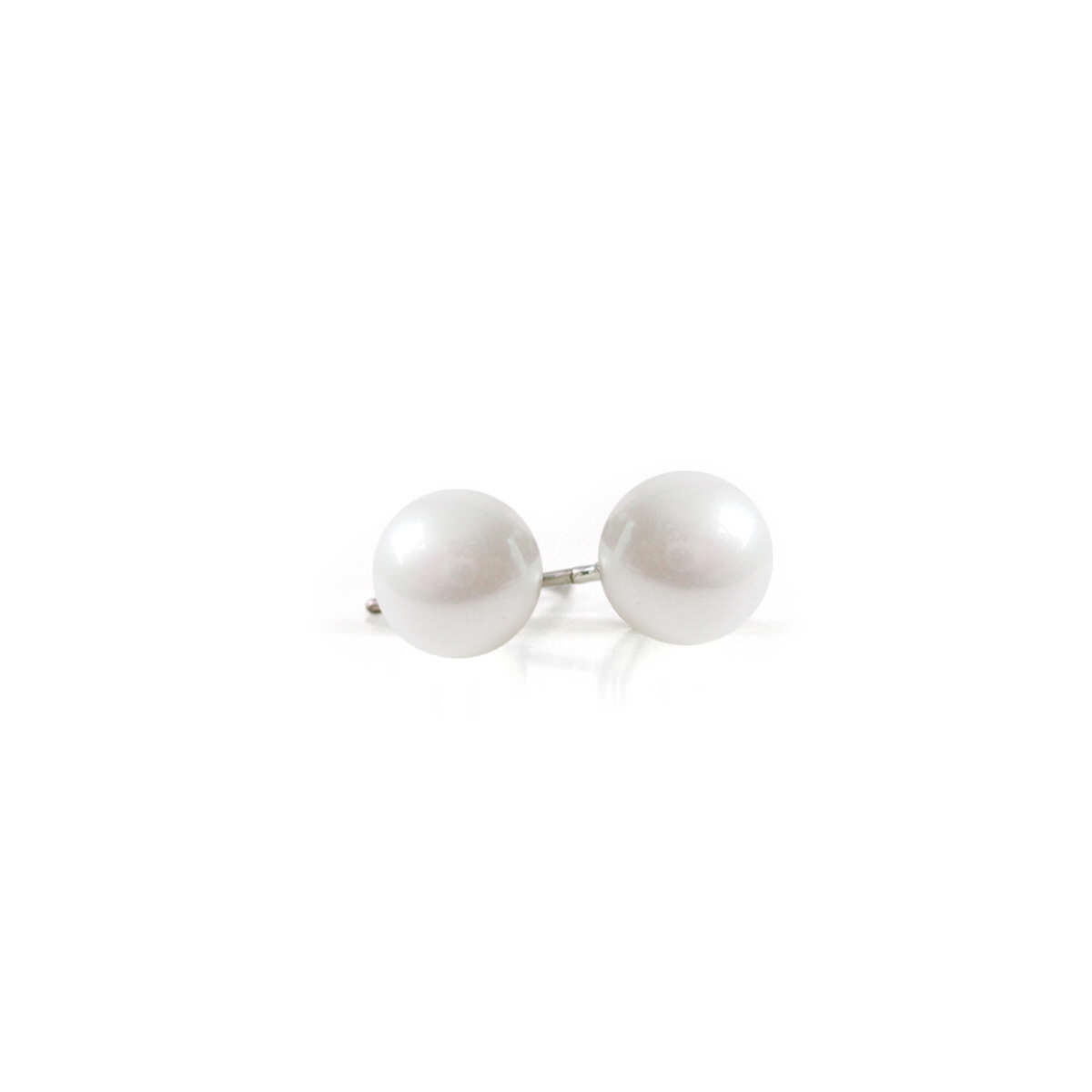 Boucles d'oreille Caracol, Perle sur tige, Blanc, 2187-WTE