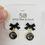Miniature : Boucles d'oreilles Spoutnik, or avec boucles noires