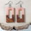 Miniature : Boucles d'oreille GB Joaillière, Bois et résine, Rectangle, Rose pâle