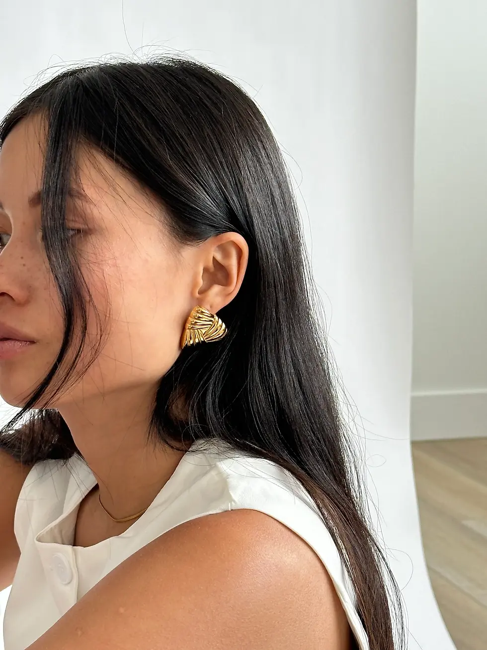 Miniature : Boucles d'oreilles Les trouvailles de Jen, Triangle, Argent