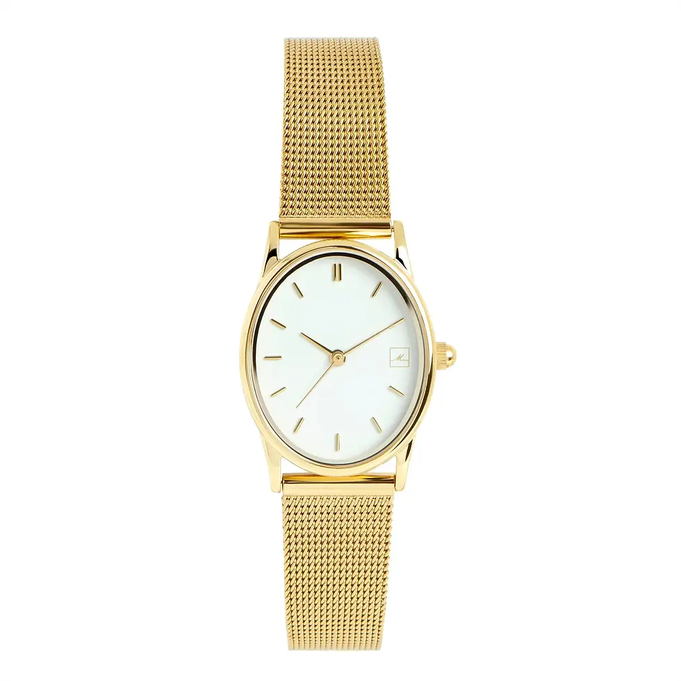 Montre pour femme, ''Abby'', ovale, Acier inoxydable, or