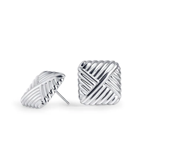 Boucles d'oreilles Mia, Carrie, acier inoxydable, argent