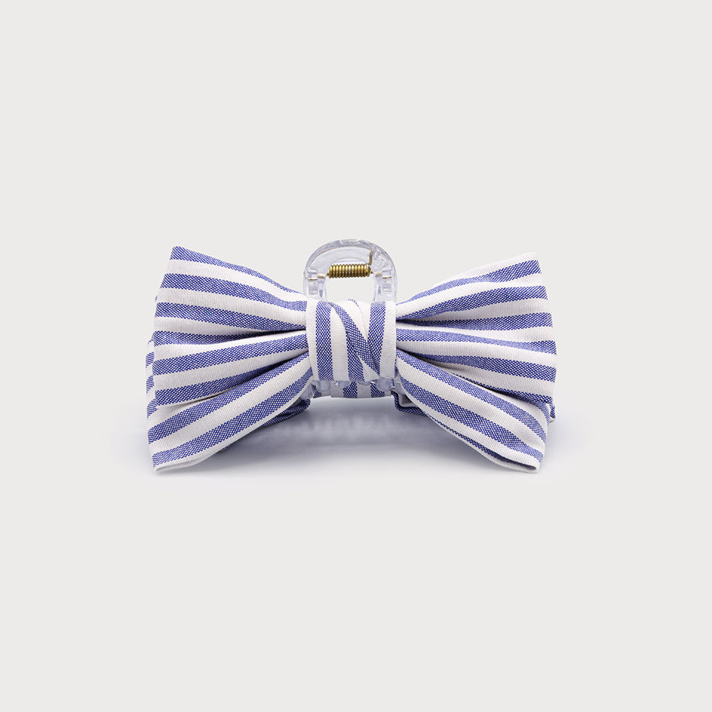 Pince à cheveux Caracol, boucle à rayures, bleu
