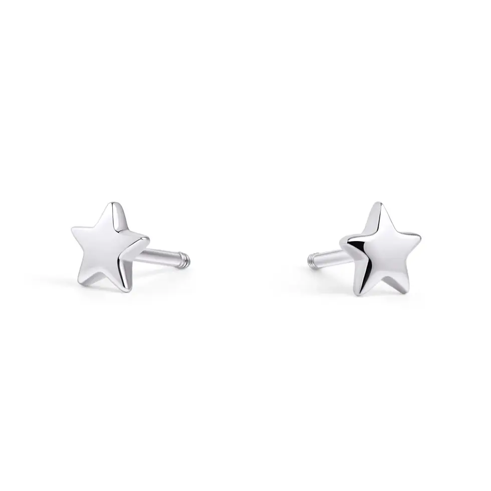 Boucles d'oreilles Mia, fixes Cyan, Acier inoxydable, Argent