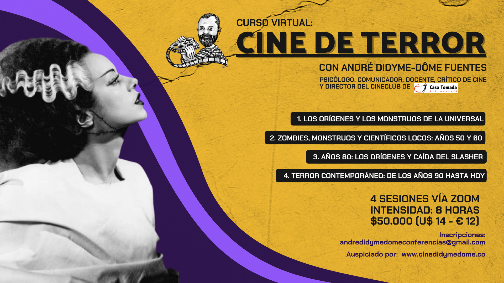Curso virtual de cine de terror por André Didyme-Dôme Fuentes content media