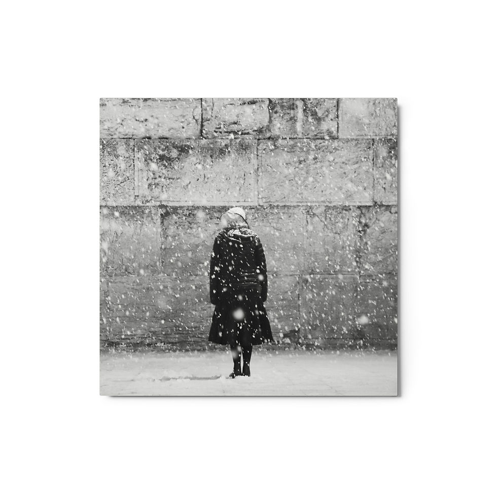 Thumbnail: Western Wall in Snow 2021/5782 (Metal Print)