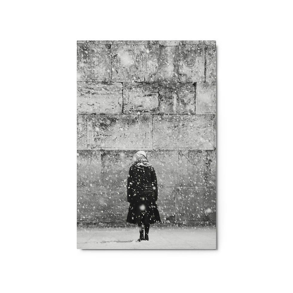 Thumbnail: Western Wall in Snow 2021/5782 (Metal Print)