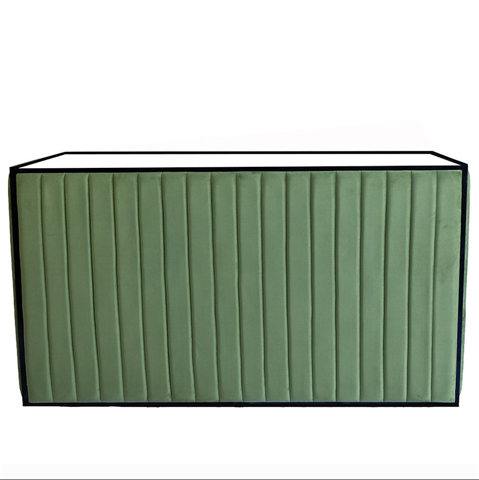 Thumbnail: 6' Moss Green Velvet Bar Black Frame
