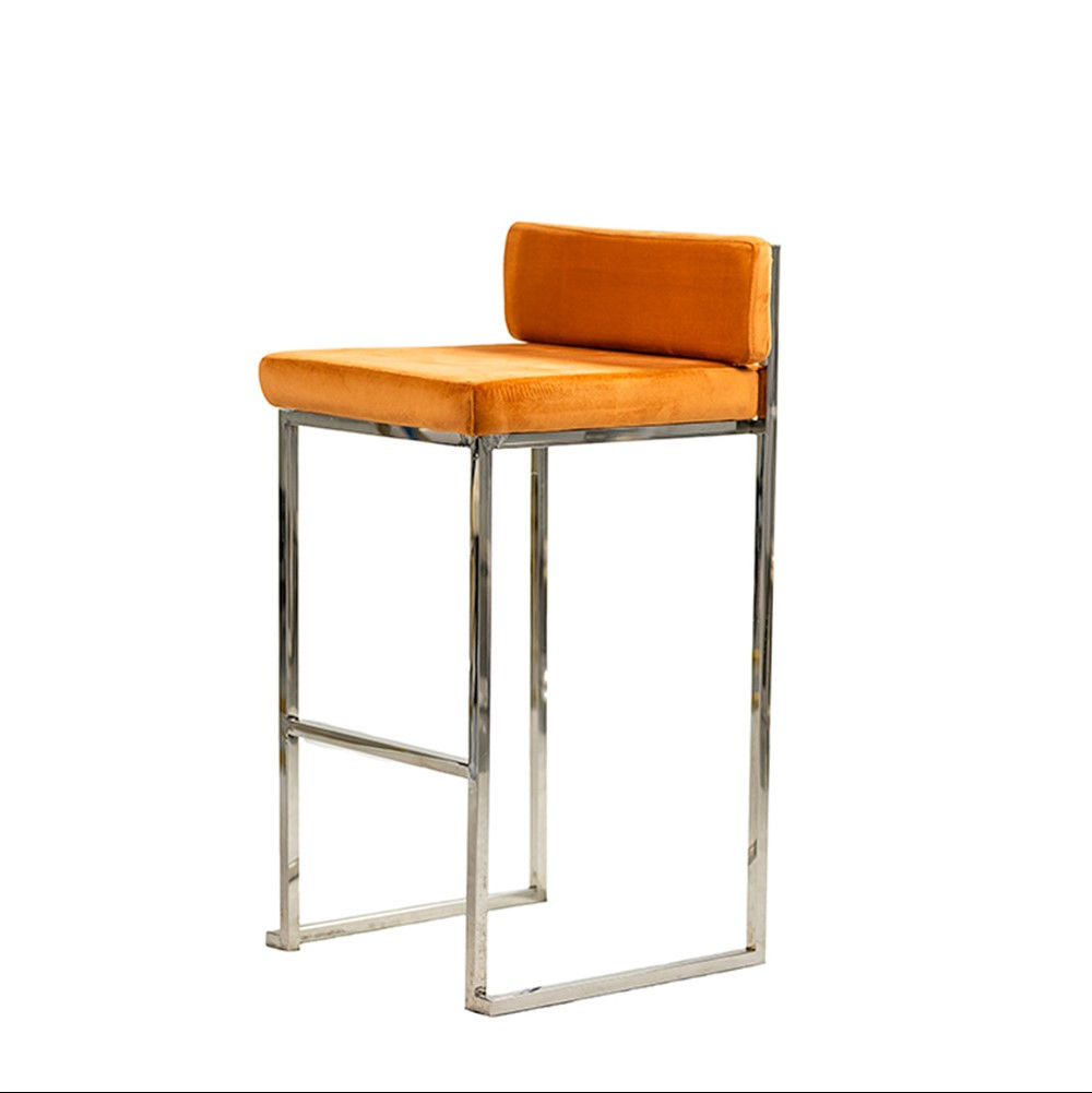 The Stool Burnt Orange Velvet
