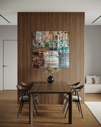 'Fall' d'Orcia by Marella Hesseling placed in a dining room setting