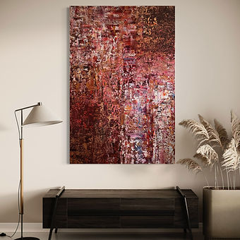 Crimson Mirage - abstract schilderij van Marella Hesseling