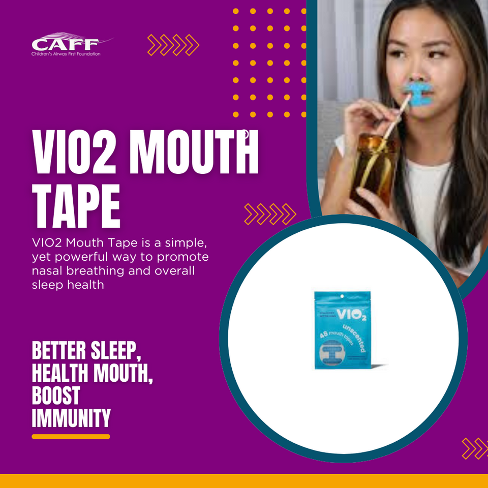 Woman using VIO2 Mouth Tape: Better sleep, health mouth, boost immunity