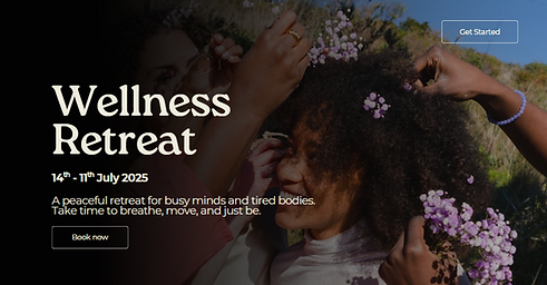 Wellness Retreat event website design