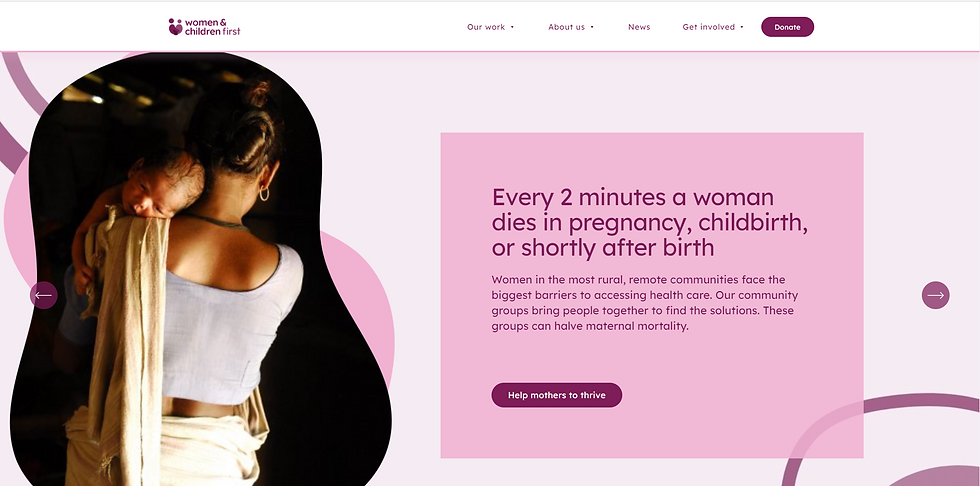 screen grab of Women & Children First website