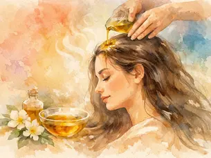 Hot Oil Head Massage for Softer Hair and Calm