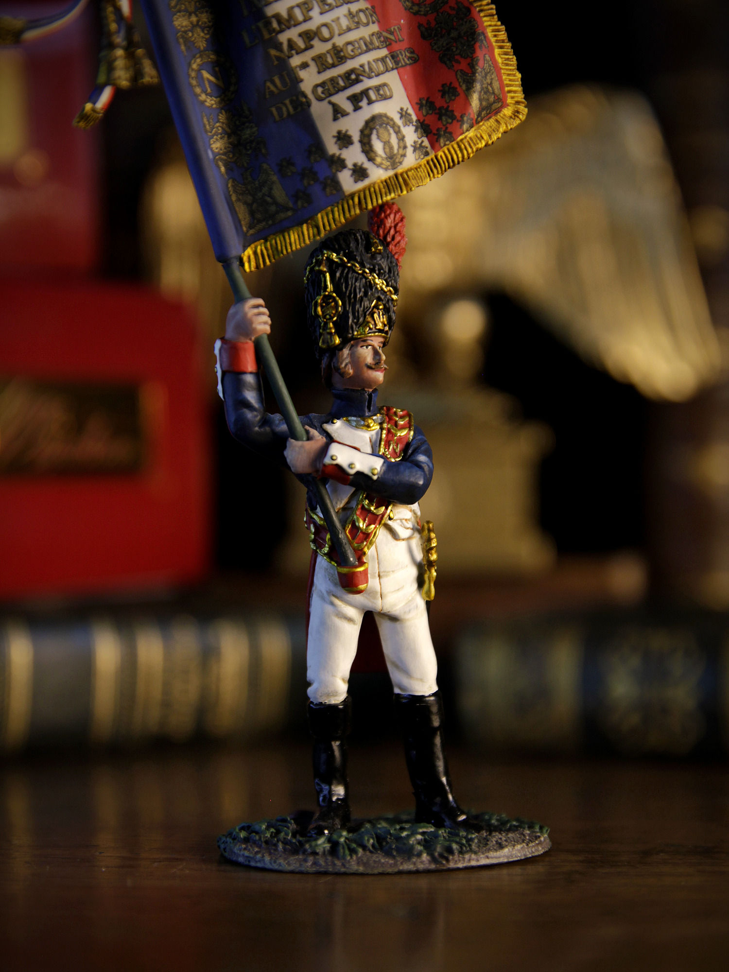 Flag bearer napoleonic figurine