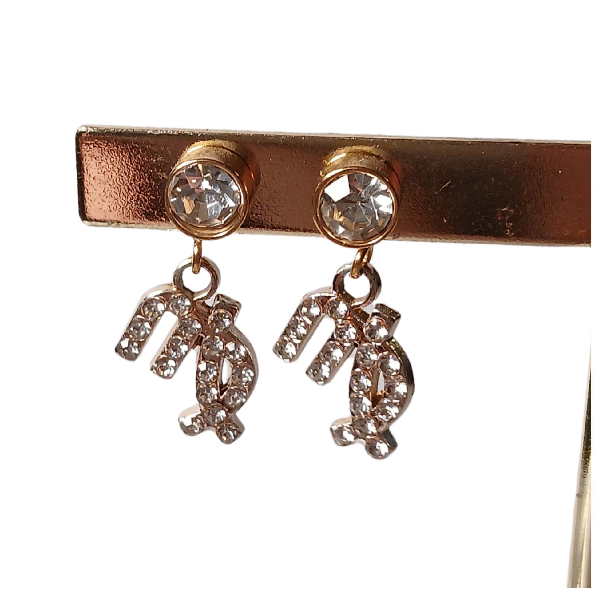 Pave Rhinestone Zodiac Symbol Earrings